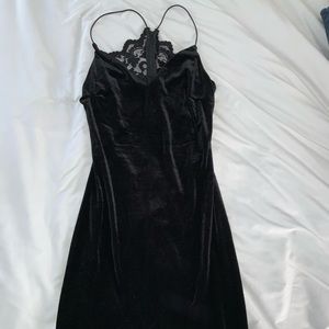 Velvet Black dress w keyhole back